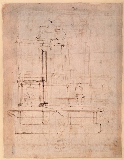 Design for the Tomb of Pope Julius II (1453-1513) (verso) by Michelangelo Buonarroti